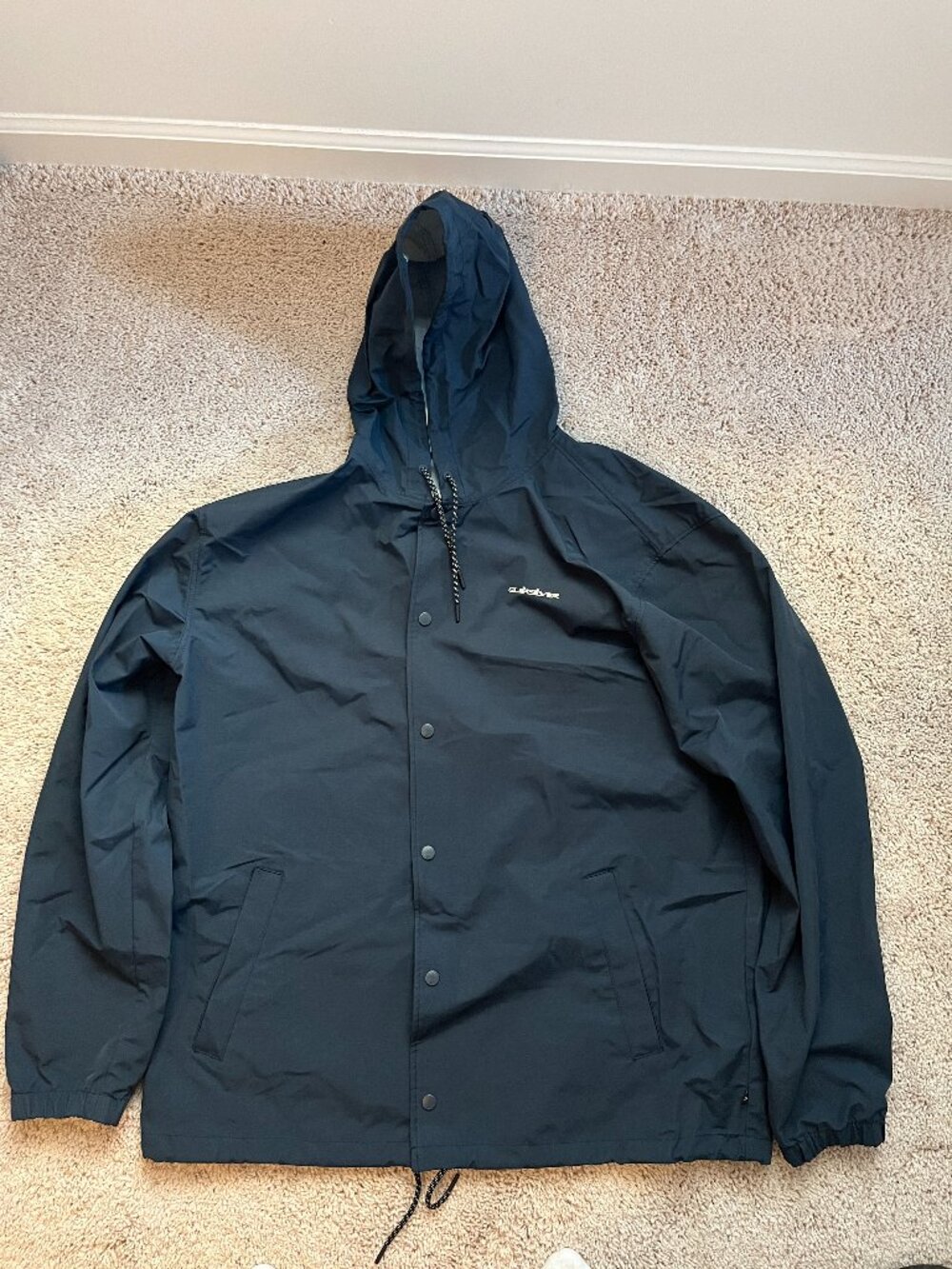 Quiksilver Rain Cloud Hooded Coach Jacket Windbreaker Men’s XL
